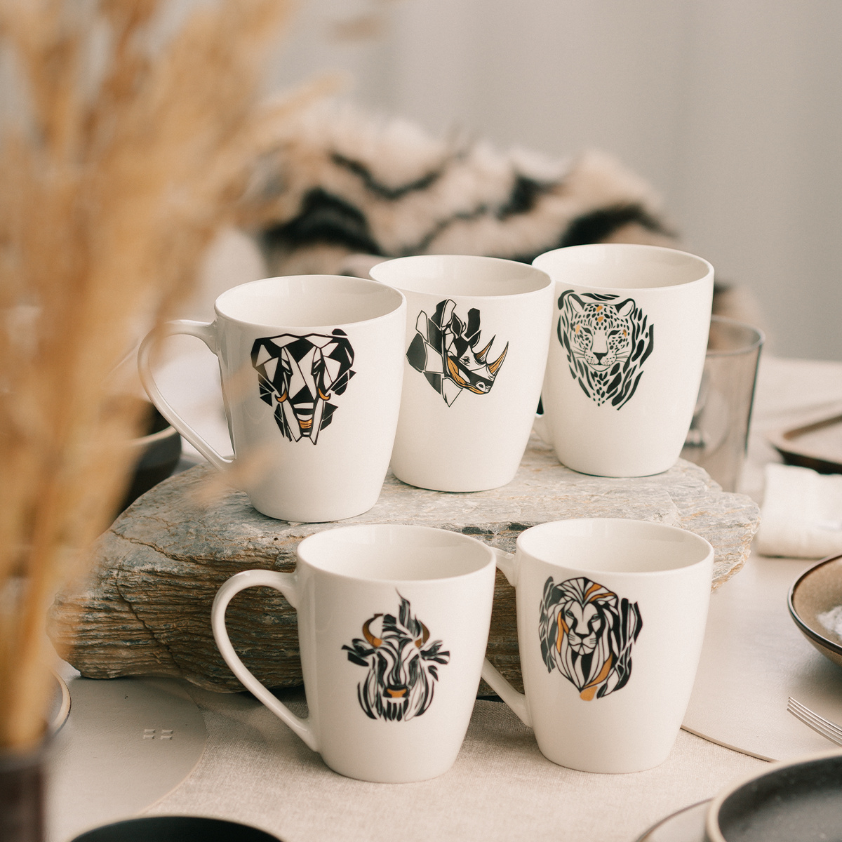 Csésze 360 ml Leopard | Flow Solatelier Africa