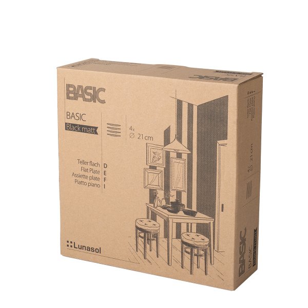 Lapos tányér 20,5 cm 4 db - Basic fekete matt