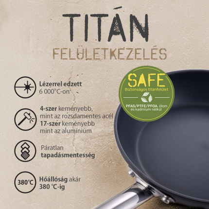 Titánbevonatú serpenyő Ø 28 cm - Saturn Terra Lunasol