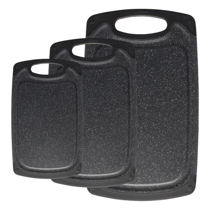 Fekete antibakteriális vágódeszka szett 3 db — BASIC Kitchen