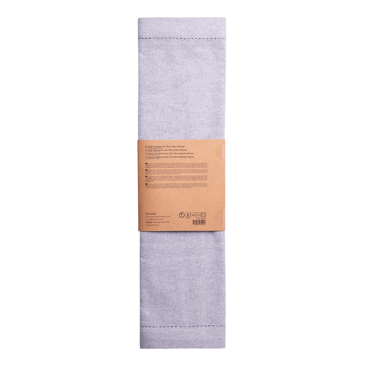 Világosszürke pamut asztali futó 50 x 140 cm – Basic Ambiente