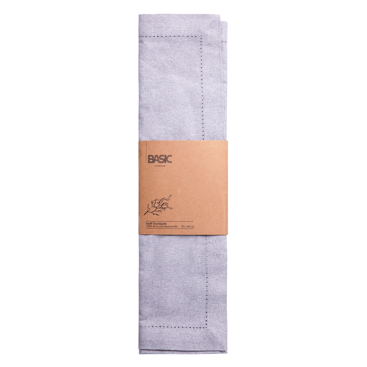 Világosszürke pamut asztali futó 50 x 140 cm – Basic Ambiente