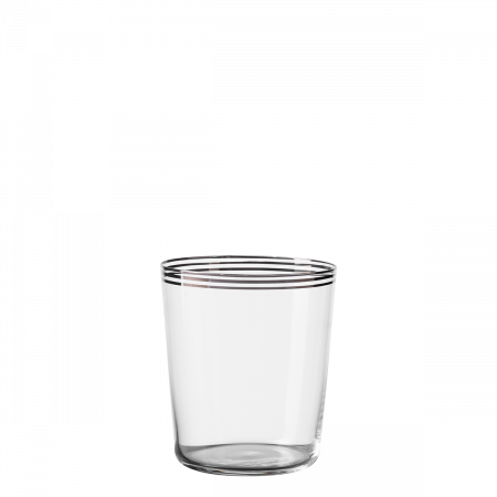 440 ml-es 3 platinaszínű sávval Tumbler poharak 6 db-os készlet – 21st Century Glass