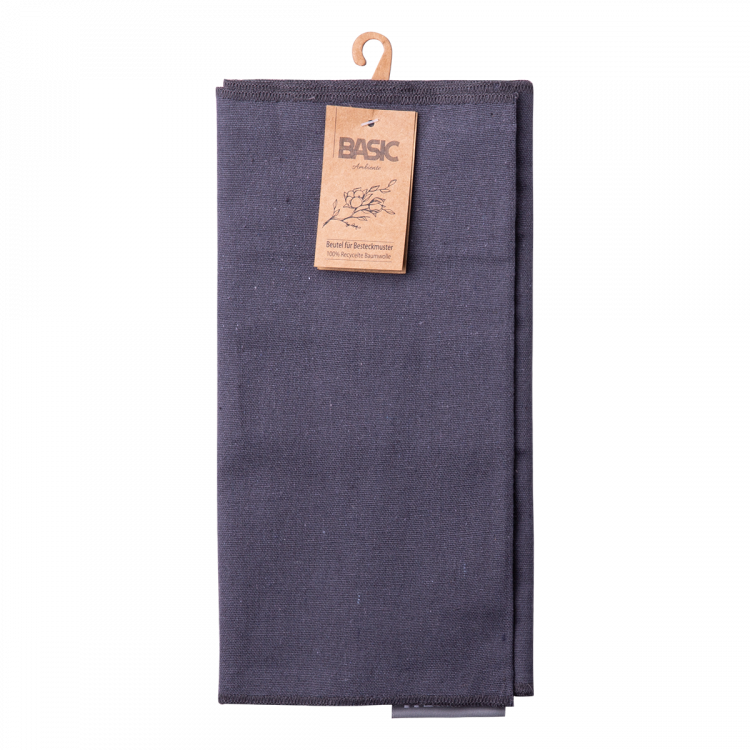 Acél szürke pamut evőeszköztartó táska, 52 x 26 cm - Basic Ambiente