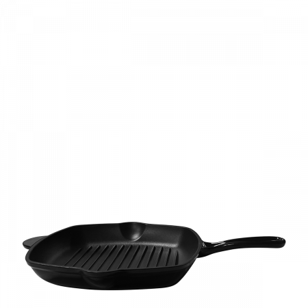 Lemezes bevont öntöttvas grillsütő serpenyő, fekete, 27 x 27 cm - Jupiter Lunasol