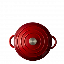 Lemezes bevont öntöttvas edény, piros ø 24 cm - Jupiter Lunasol