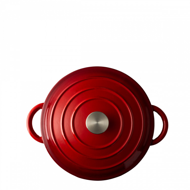 Lemezes bevont öntöttvas edény, piros ø 24 cm - Jupiter Lunasol